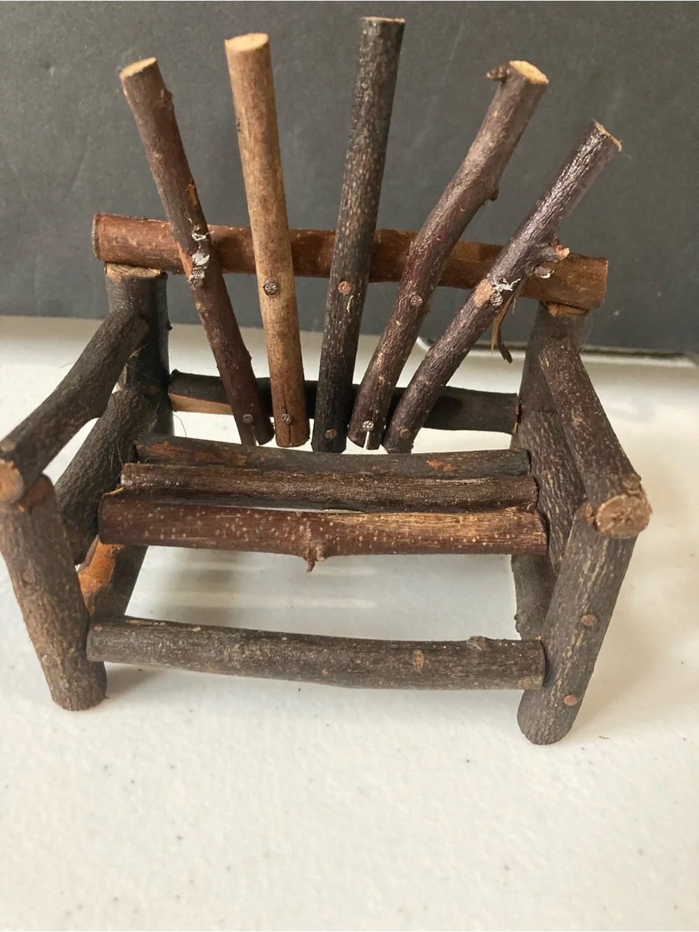 Barbie Rustic Mini Twig Chair Doll House Furniture- Natural Brown